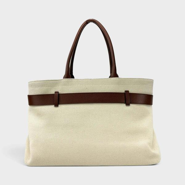 Versace Medusa Head Large Canvas Belt Tote Bag Beige