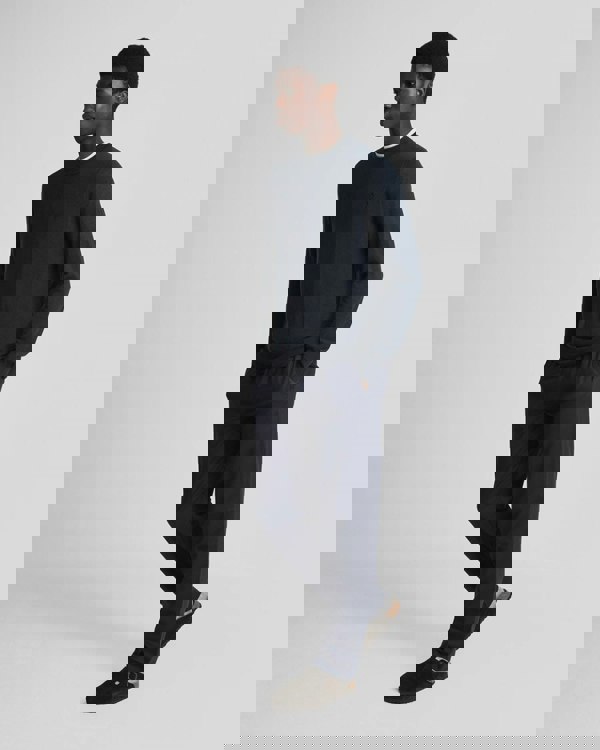 Lyle & Scott Tonal Eagle Merino Mens Crew Neck Jumper - Z271 Dark Navy