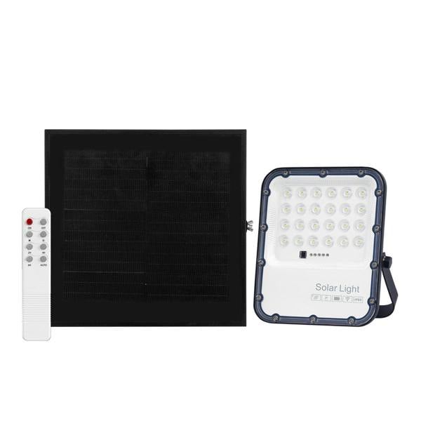 ENER-J 50W LED Floodlight Outdoor with Solar Panel, IP65 Waterproof, 1100 Lumens, Wall Light Work Lighting for Garage, Garden, Warehouse etc