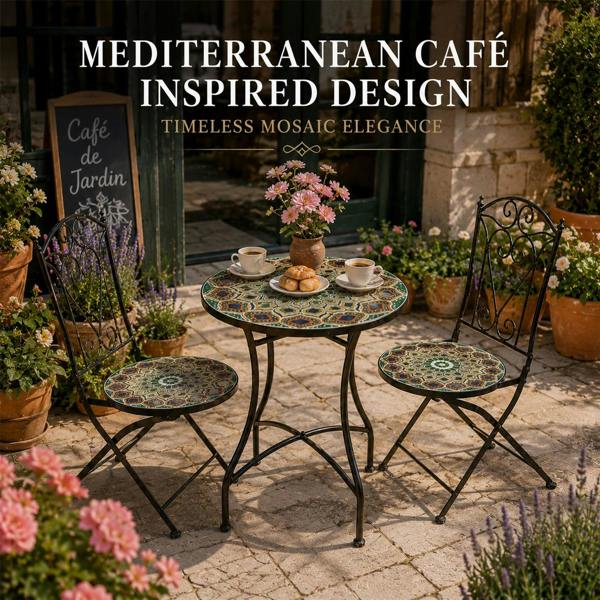 60cm Casablanca Mosaic Bistro Set image 10
