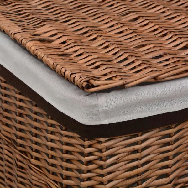 Berkfield Laundry Basket Brown Willow