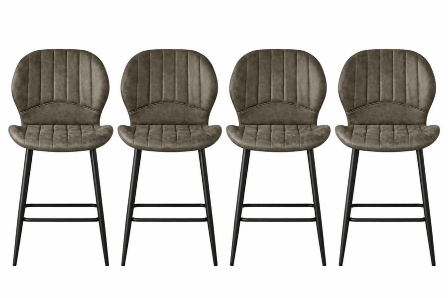 Outdoor Living Jaydn Distressed Leather Comfort Bar Stools