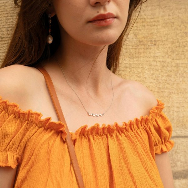 Spero London Sterling Silver Wave Necklace