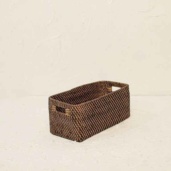 Colourful rattan storage baskets in 4 colours - Coastal Villa Homeware