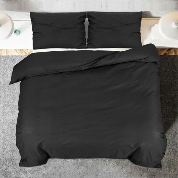 Berkfield Duvet Cover Set Black 260x220 cm Light-weight Microfiber