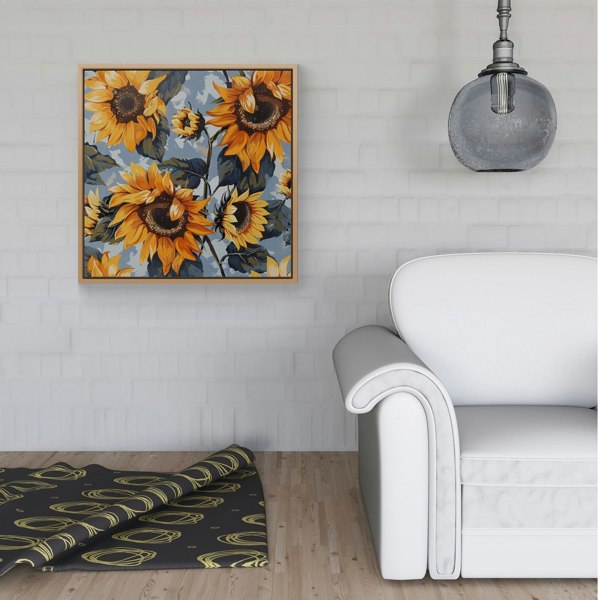 Warren Reed Sunflowers On A Sunny Day Framed Canvas