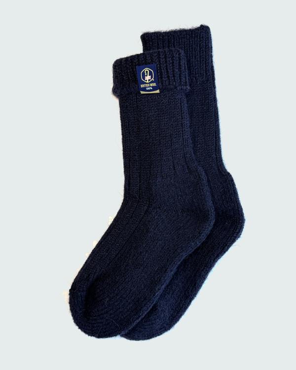 Jemsox British Wool Boot Socks – Navy | 100% British Wool Luxury Boot Socks