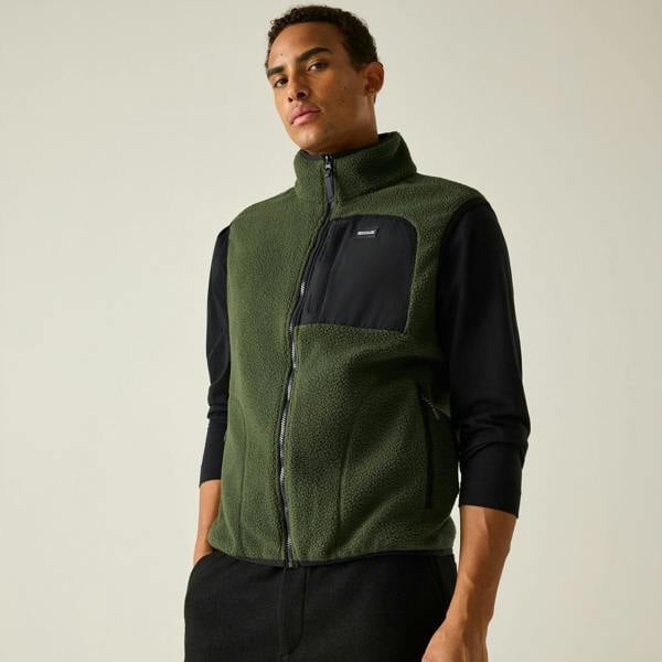 Regatta Mens Frankie Borg Body Warmer - Dark Khaki/Black - 