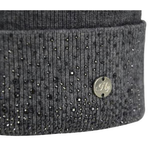 HyFASHION Womens/Ladies Alaska Diamante Bobble Hat - Grey/Black - 