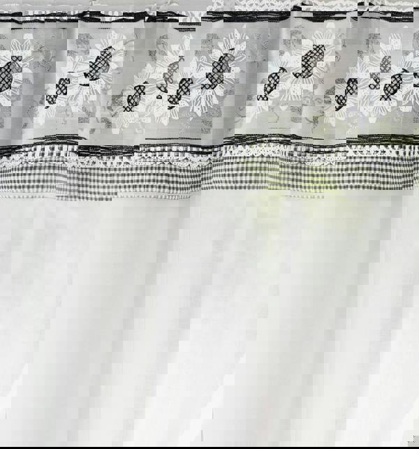 Tyrone Textiles Floral Embroidery Kitchen Curtains Window Sets with Matching Tie Backs