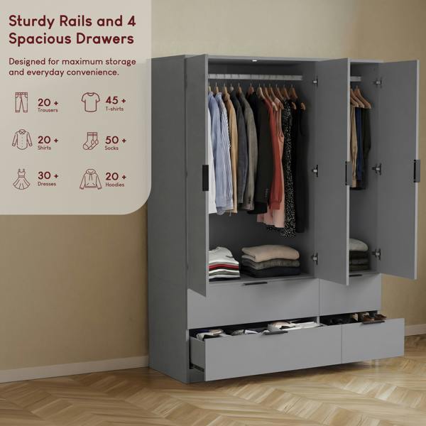 Vida Designs Trega 3 Door 4 Drawer Wardrobe