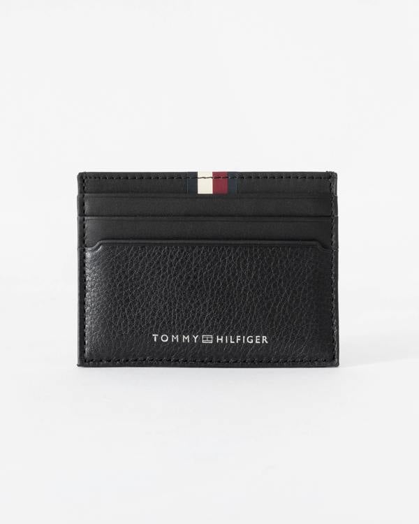 Tommy Hilfiger TH Premium Leather Mens Card Holder - Black