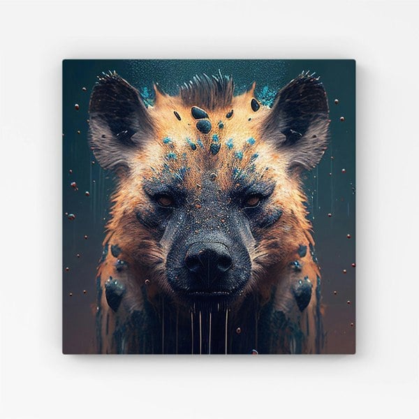 Warren Reed Hyena Face Splashart Dark Background Canvas