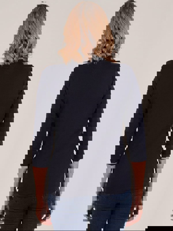 PennyPlain High Back V-neck Top - Navy