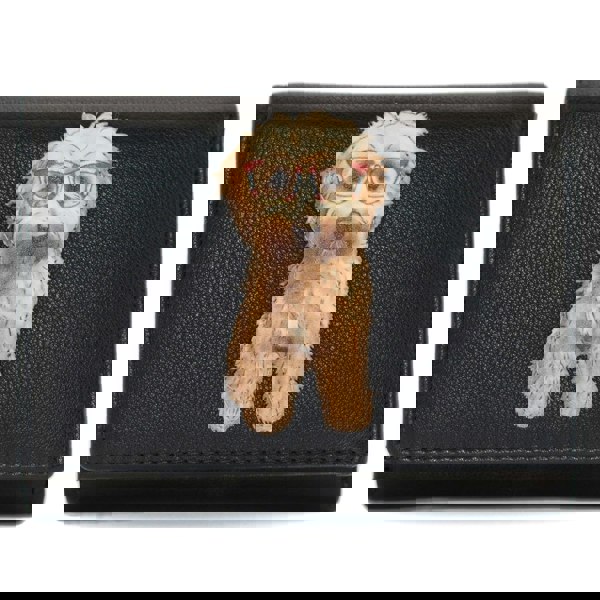 Mala Leather Cavapoo Dog RFID Trifold Leather Purse – 'Cocos Glasses'