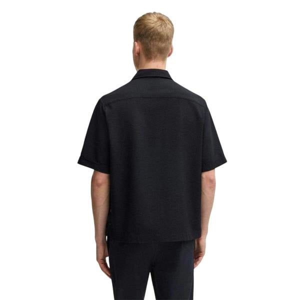 Boss Mens Lapoully Relaxed Fit Short-Sleeved Shirt - Dark Blue - 
