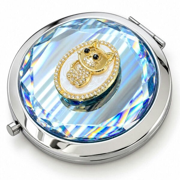 Love EMVY Sparkly Cat Compact Mirror - Blue