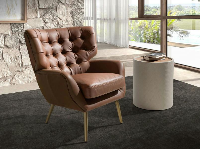 Angel Cerdá Chester Armchair Dark Brown Leather 5165