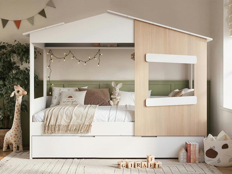 Flair Dreamland House Bed with Trundle Oak