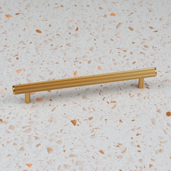 Handle & Home Gold Brass Reeded Handles