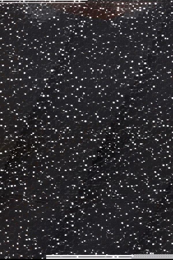 Hotfix Diamante Mesh A-Line Long Sleeve Maxi Dress - Black DR4365PLUS