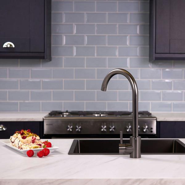 Flode Lillehammer | Single Lever Kitchen Sink Mixer Tap with Swivel Spout | Gun Metal Finish