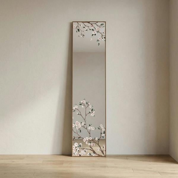 Garden Greatness Floral Standing Rectangle Mirror