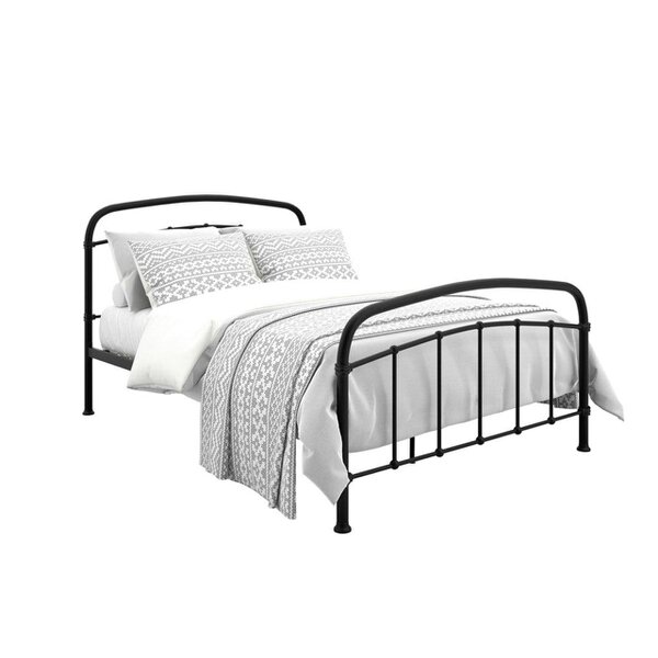 Wyld Haus France Black Metal 5ft King Size Black Bed with Headboard and Footboard