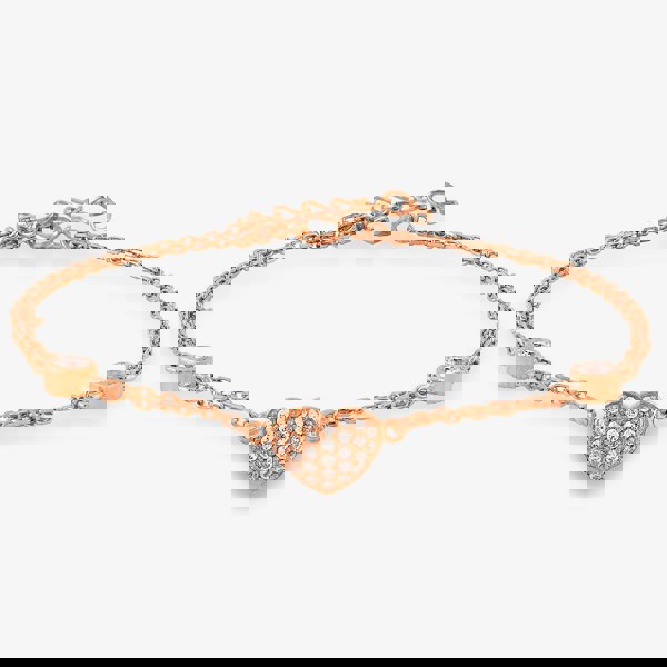 Rosa Lea Heart Double Chain Bracelet BJ-BR212CRRG