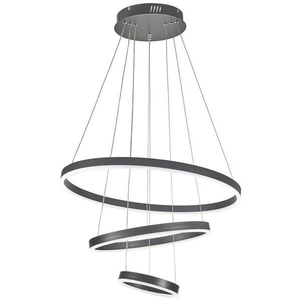 Modern 3 Ring Aluminum Round Hanging LED Pendant Light Chandeliers Living and Home