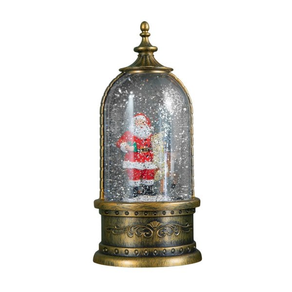 Samuel Alexander 29cm Battery Operated Light up LED Christmas Cloche Water Spinner with Santa & Deer Scene