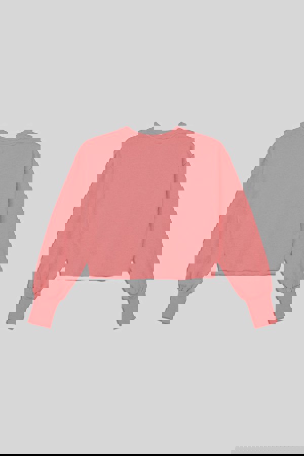 ENORSIA Raw Edge Chest Print Sweatshirt