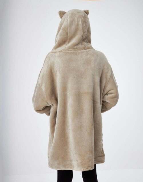 Vanilla Underground Pusheen Girls Brown Character Face Blanket Hoodie (One Size)