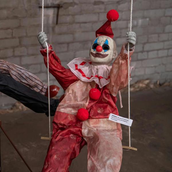 Samuel Alexander 6ft Tall Clown Go-Round Animated Halloween Prop Decoration
