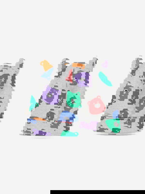 The Bonnie Mob Baby Bears Print Hat With Ears in Multicolour