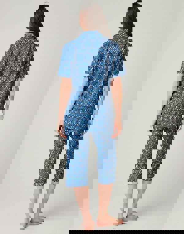 British Boxers Women's Crisp Cotton 3/4 Length Pyjama Set – Marrakesh Paisley