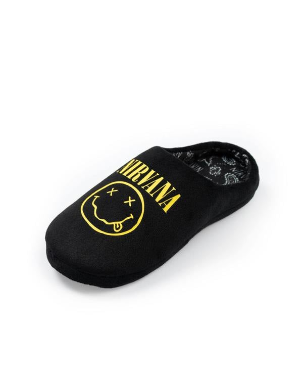 Nirvana Unisex Kids Black Logo Mule Slippers