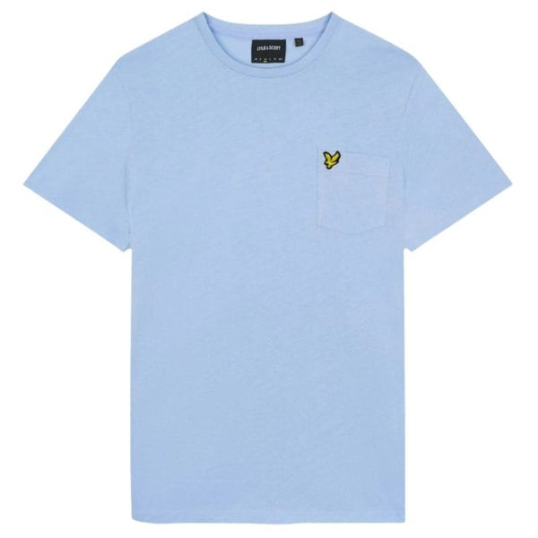 Lyle & Scott Branded Chest Logo Pocket Light Blue T-Shirt