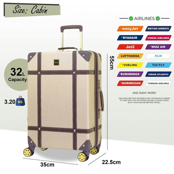 Rock Luggage Hard Shell  Luggage Suitcase Trunk Cabin Travel Bags
