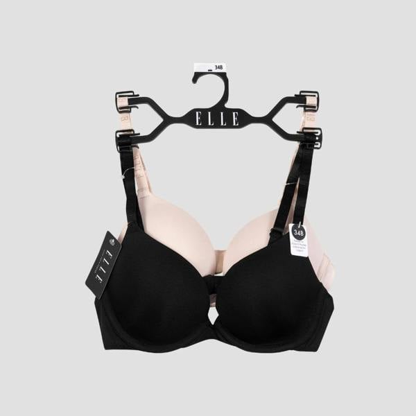 ELLE Multi Pack (2) Padded Smooth Bras Branded Strap