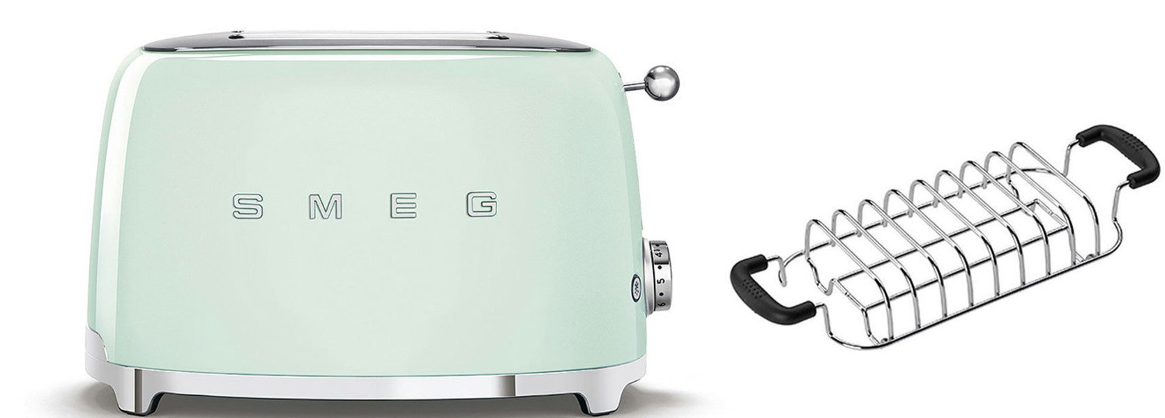 Smeg TSF01 2 Slice Toaster + TSBW01 Bun Warmer Bundle