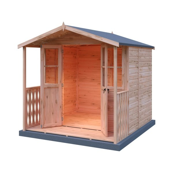 Shire Houghton(Vallance) 7x7 12mm interlock Clad wooden Summerhouse - Best Shed