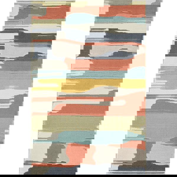 Livabliss City-Modern Orange Yellow Grey Graphic Rug