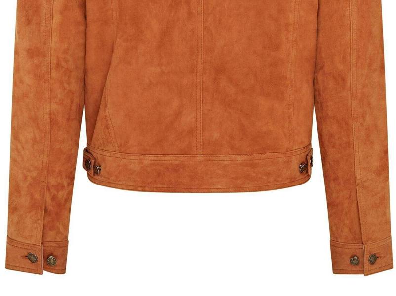 Infinity Leather Mens Trucker Goat Suede Western Leather Jeans Jacket - Yangon