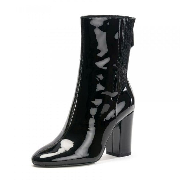 Ash Jasmin Heeled Boots Black Patent Leather