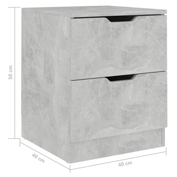 Berkfield Bedside Cabinet Concrete Grey 40x40x50 cm Engineered Wood