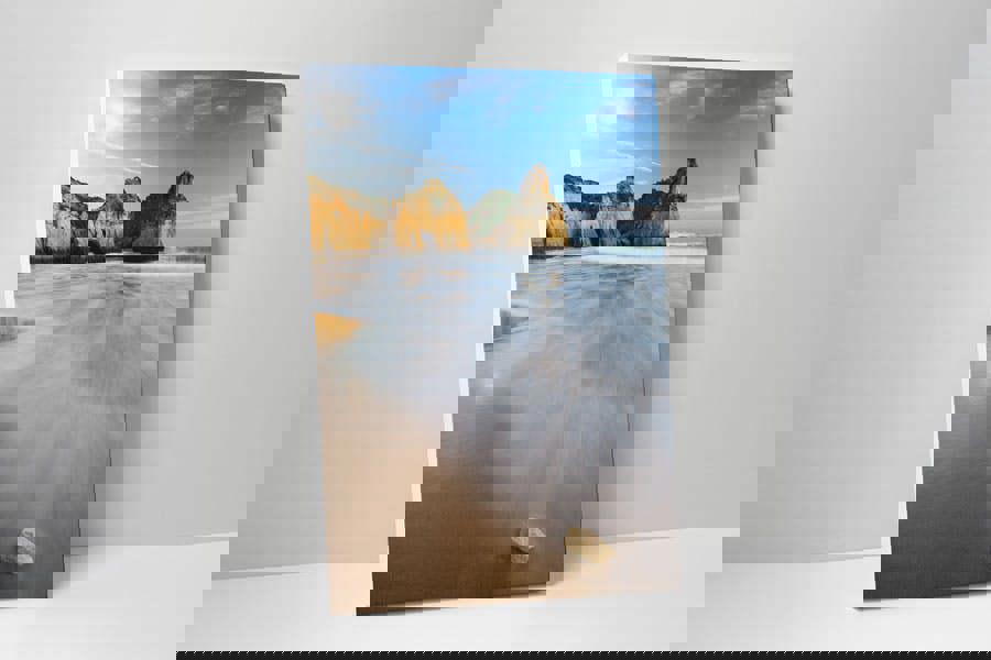 sunny beach scene printed on canvas