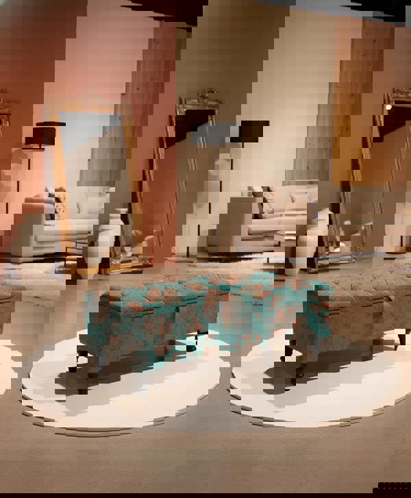 PREMIUM Teal Blue Floral Chenille - ISTOOLS