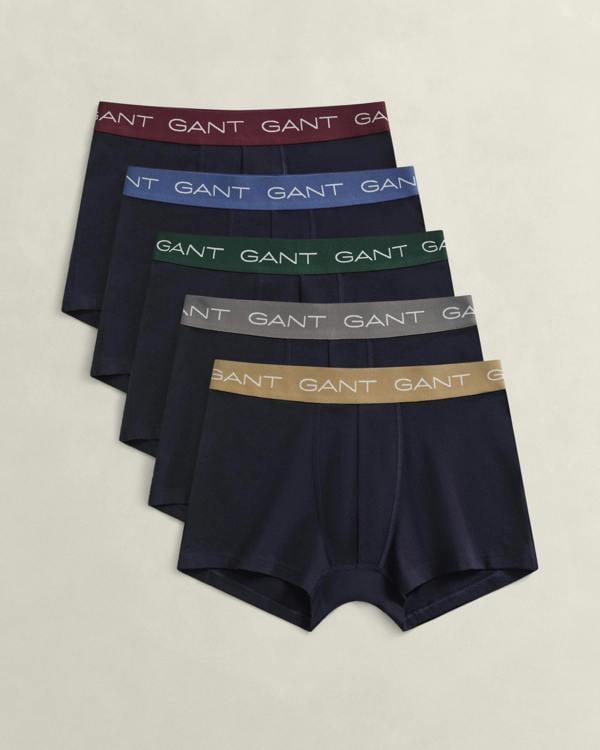 GANT Mens Trunk 5 - Pack - 433 Evening Blue | CHO | Designer Mens Underwear
