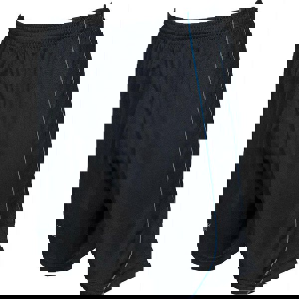 S JUNIOR Elastic Waist Football Gym Training Shorts - Plain BLACK/BLUE 22-24"